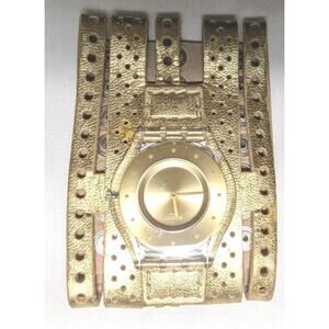 Swatch Skin  DSFK384 Gold Watch /  Bracelet Leather